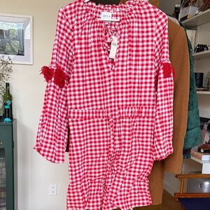 Misa Los Angeles Red and White Checkered Mini Dress